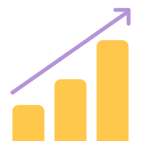 Positive trending data icon
